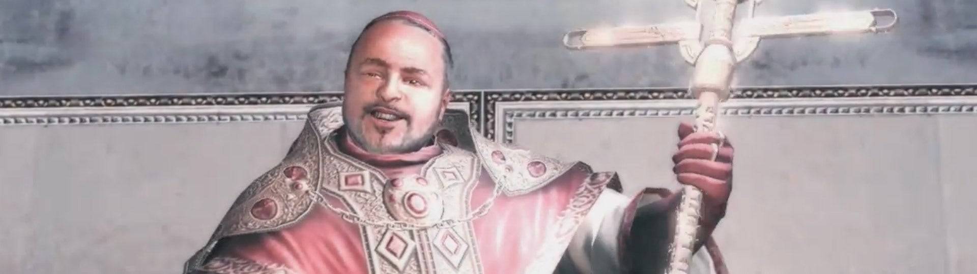 Rodrigo Borgia portrayed as supervillain pope