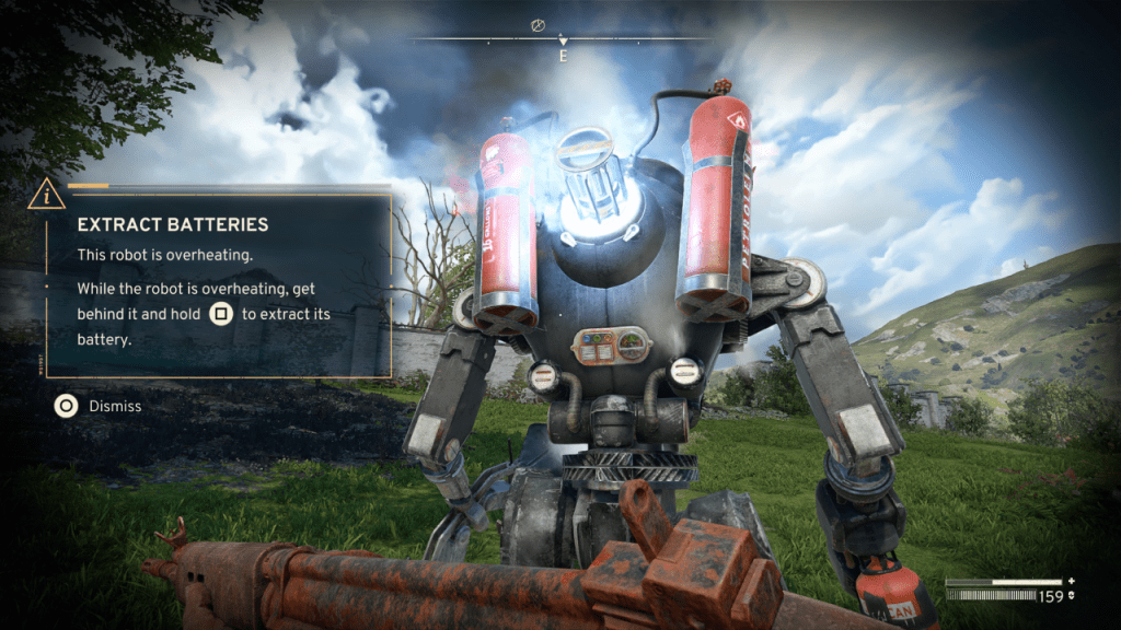 Disabled robot with accessible battery compartment