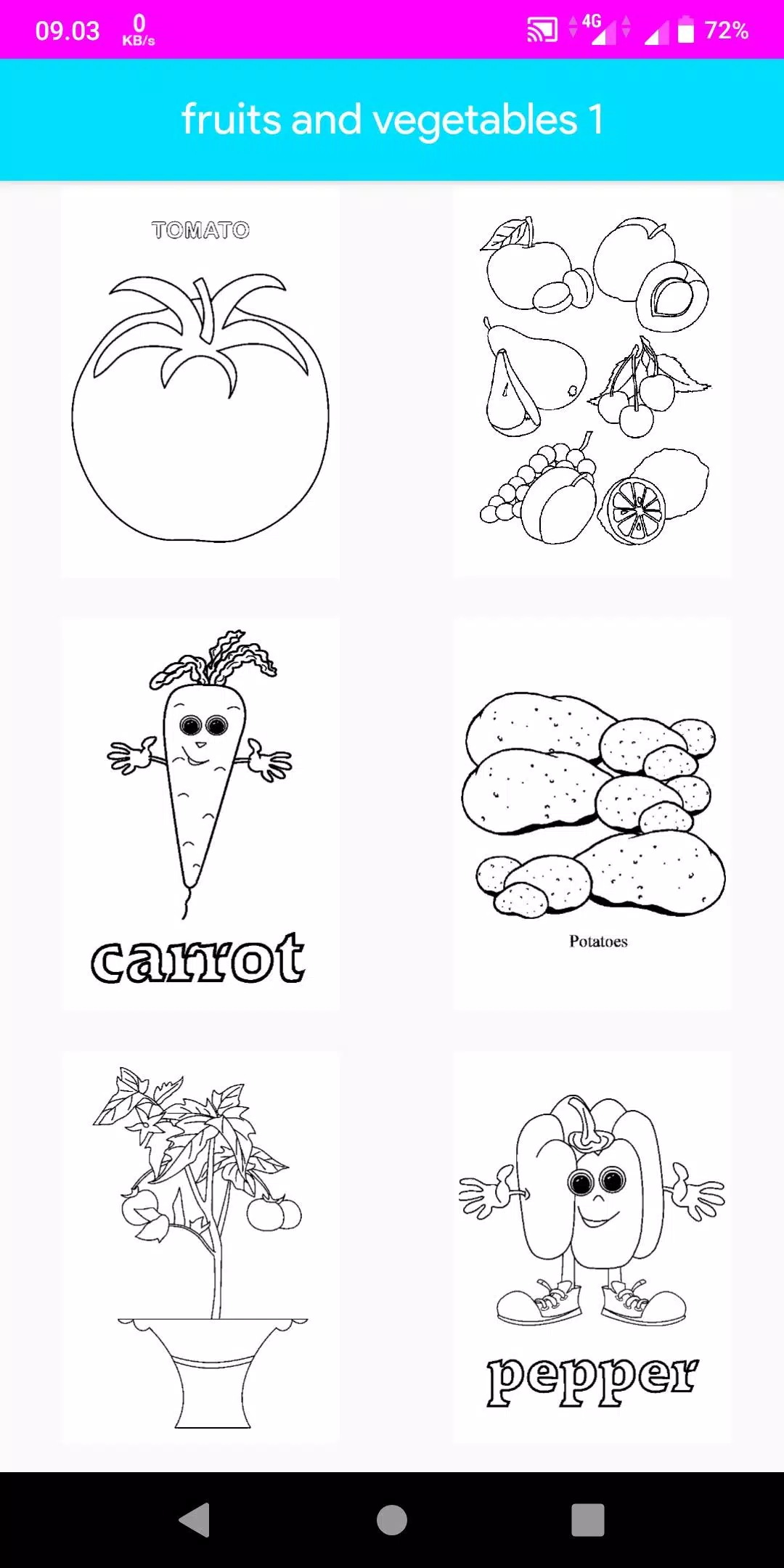 Coloring Fruits And Vegetables スクリーンショット 3