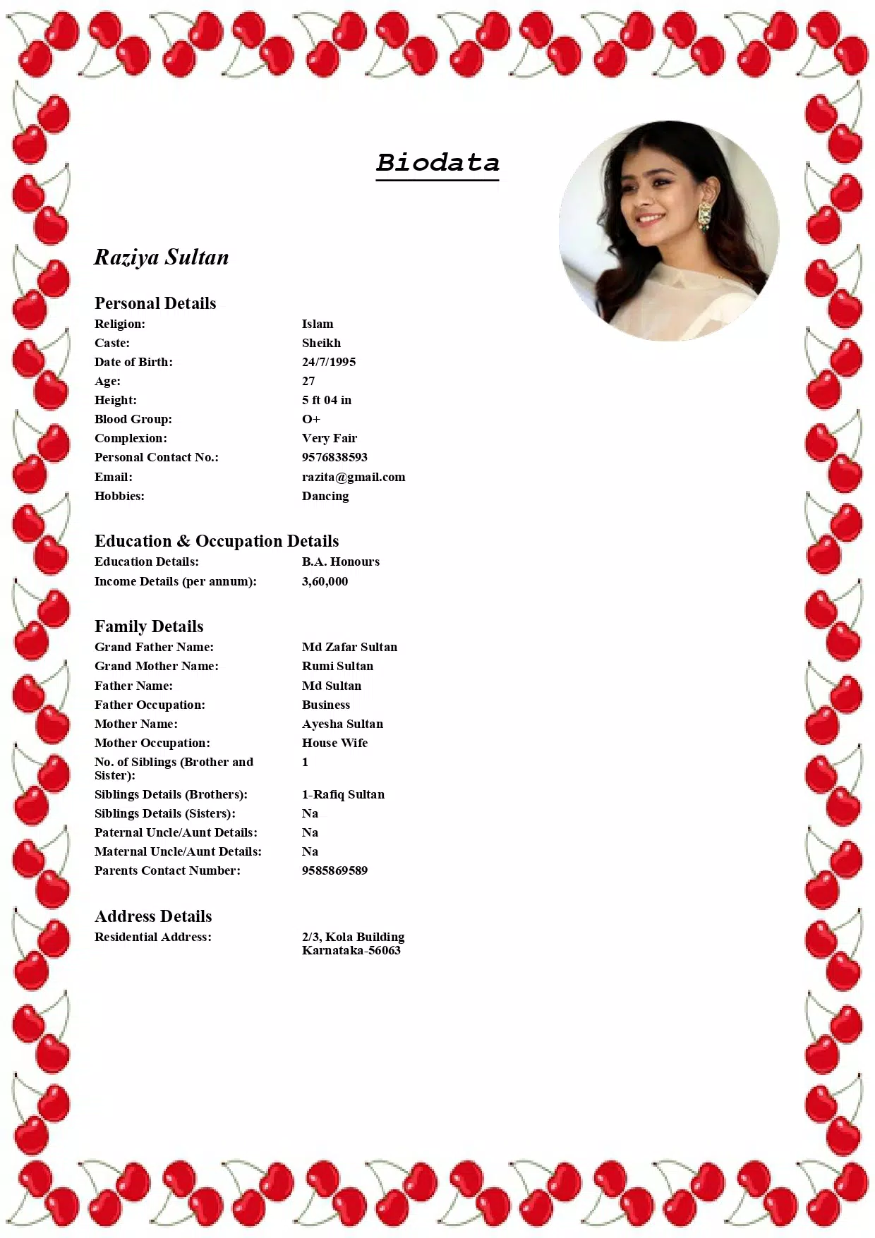 Muslim Marriage Biodata Maker Скриншот 2