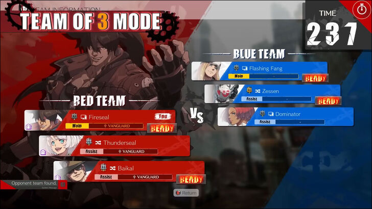 Guilty Gear 3v3 Team Mode Gameplay