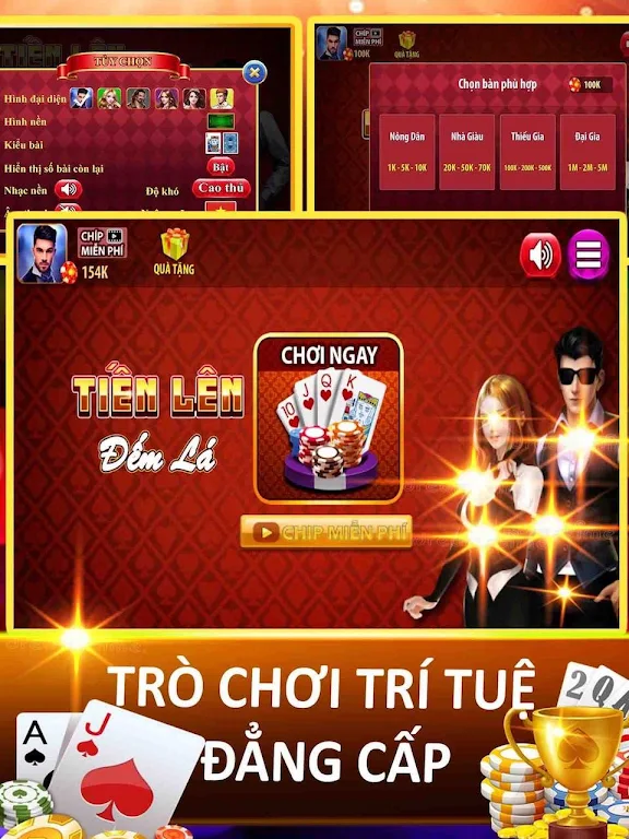 Tiến lên đếm lá - Thirteen - tien len offline ภาพหน้าจอ 1
