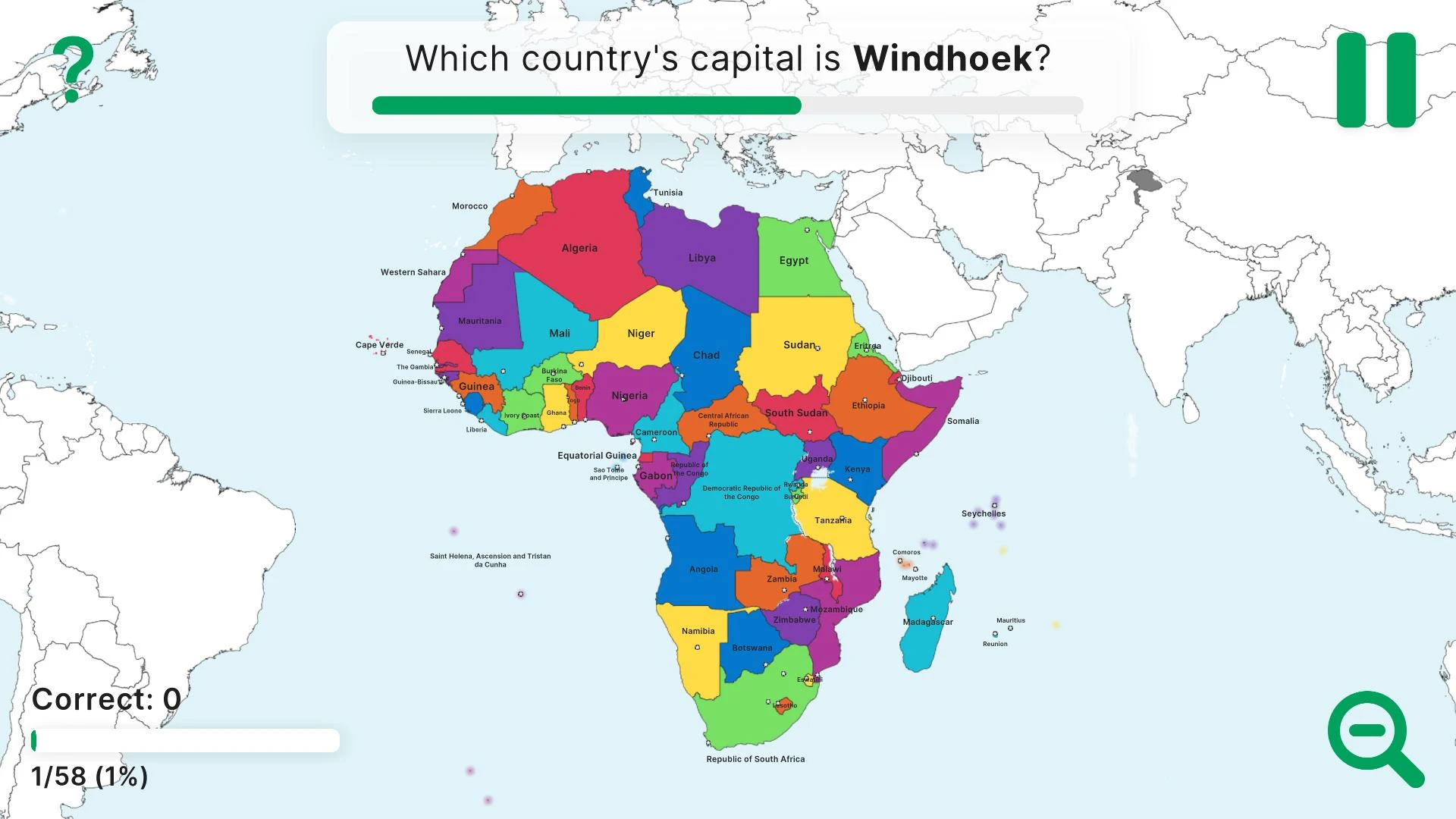 StudyGe Geography capitals flags countries Screenshot 2