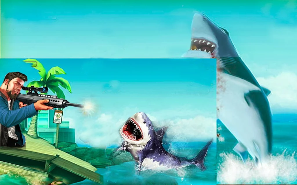 Real Whale Shark Hunting Games Tangkapan skrin 2