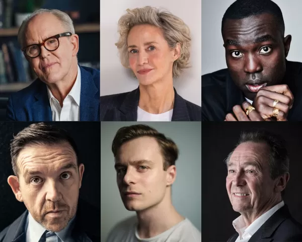 （顶部，从左到右）：John Lithgow（信用：Jessica Howes），Janet McTeer（信用：Andrew Crowley），Paapa Essiedu（信用：Ruth Crafer）。 （底部，从左到右）：尼克·弗罗斯特（信用：李·马龙），卢克·塔隆（信用：菲尔·夏普），保罗·怀特豪斯（信用迈克·马斯兰德）。华纳兄弟提供的图像。