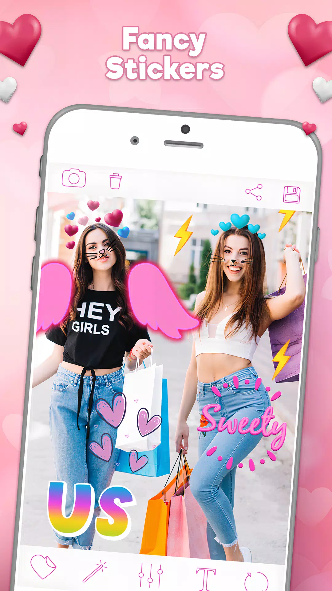 ハート：女の子の写真編集者 スクリーンショット 4
