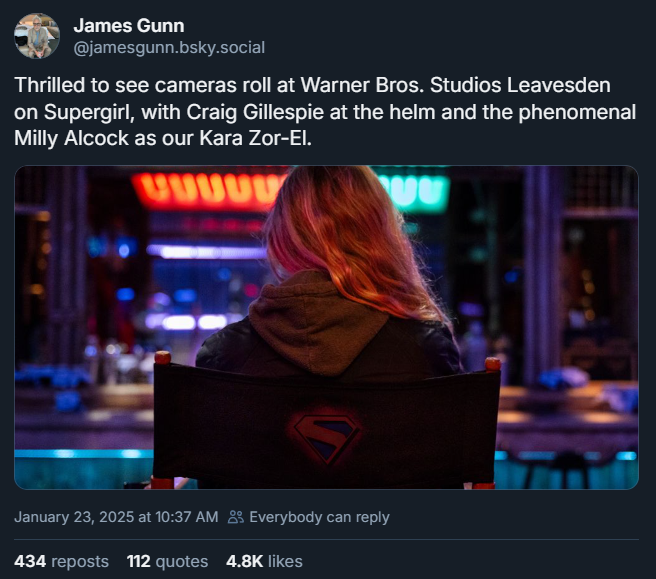 Supergirl：明天的女人首先要看詹姆斯·冈恩（James Gunn）