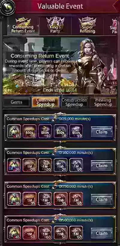 Evony: Maximize Growth with Speedups & Boosts