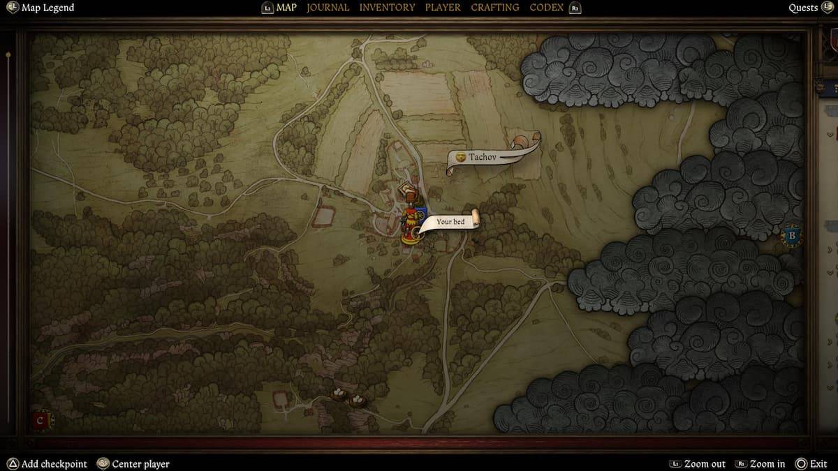 A cozy room with a bed and an inventory chest