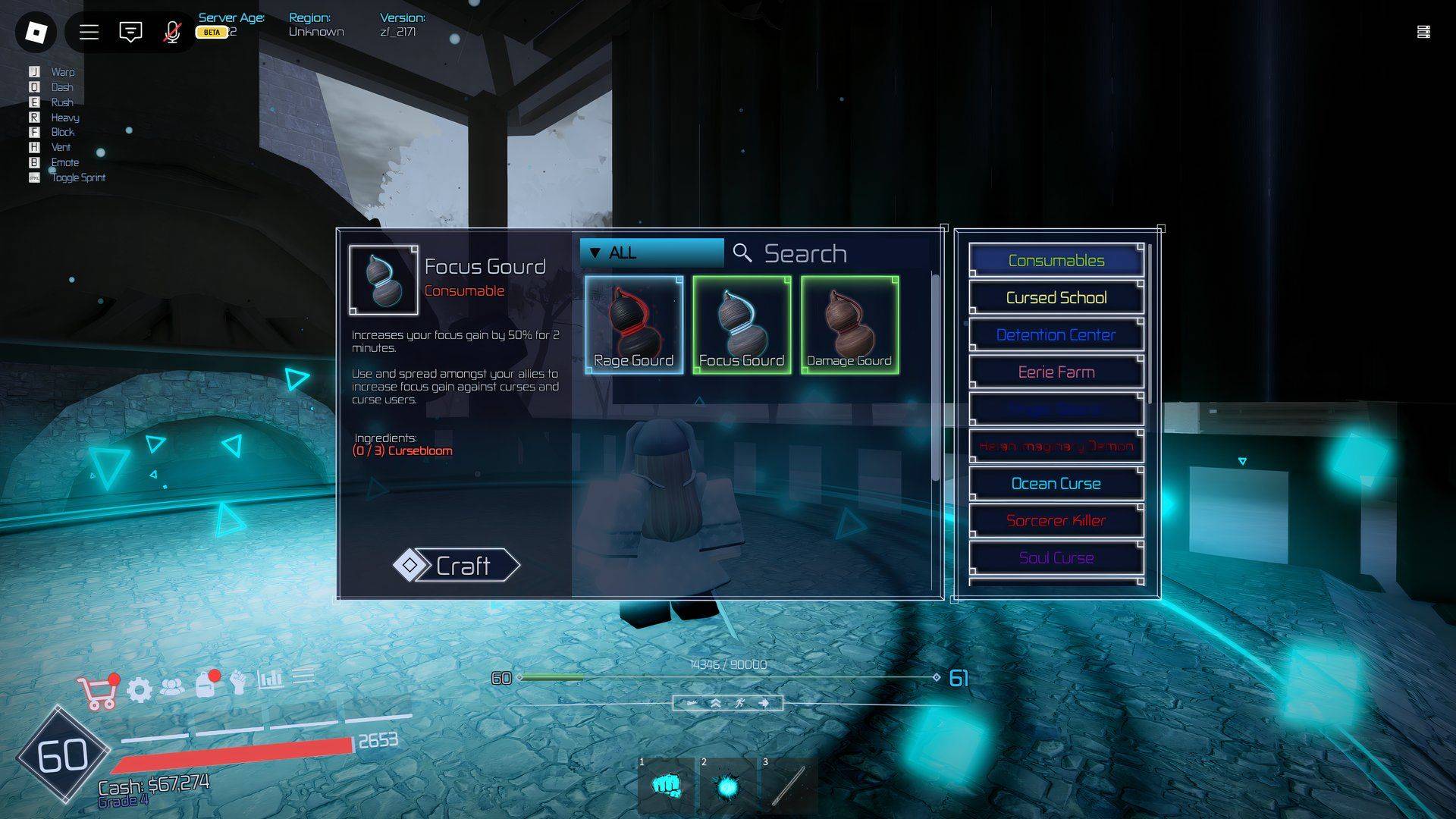 Consumable Crafting Menu