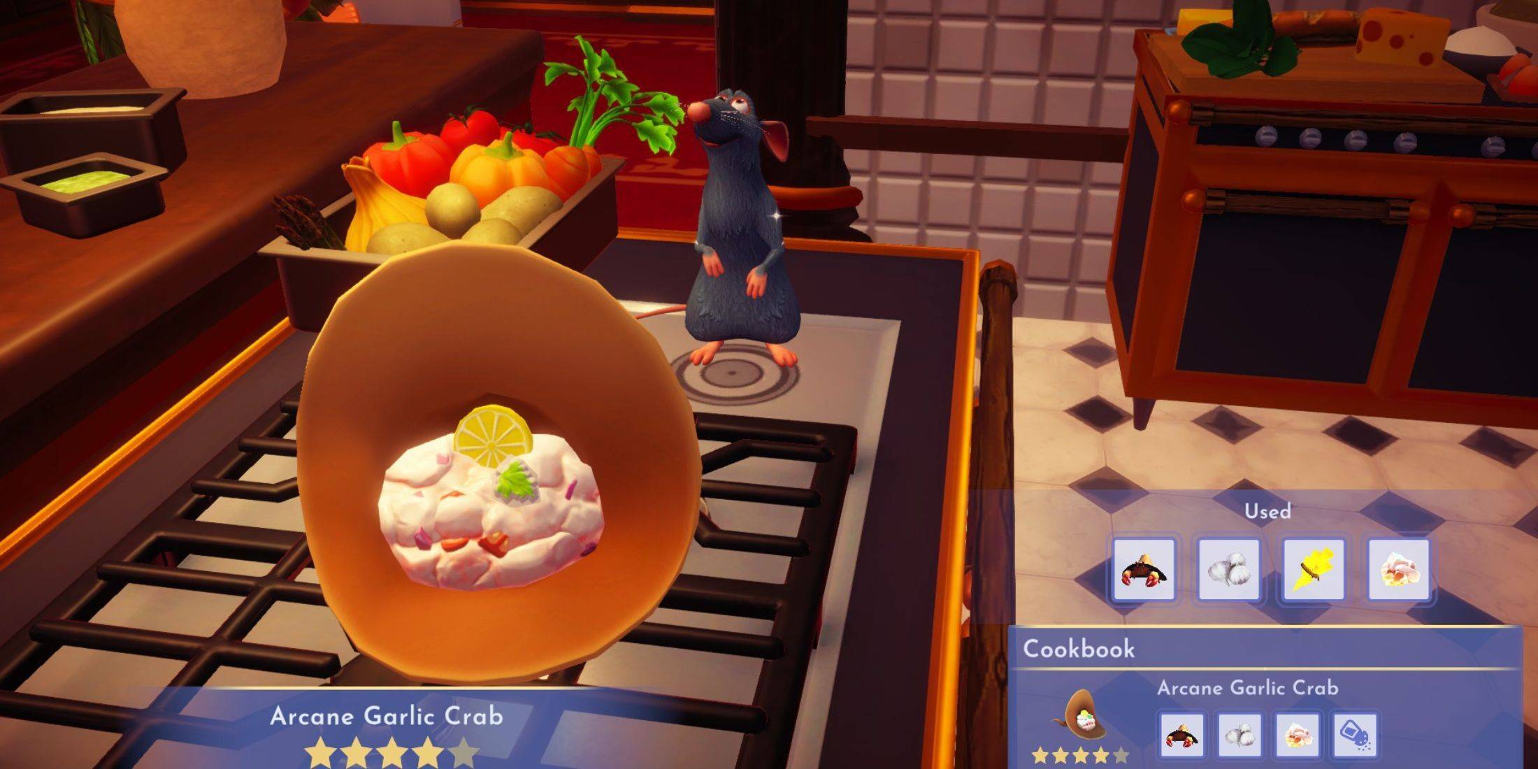 Craft Arcane Garlic Crab in Disney Dreamlight