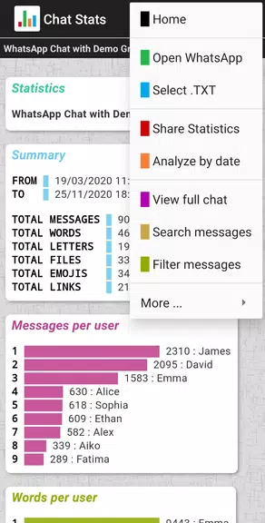 Chat Stats for WhatsApp 스크린샷 2