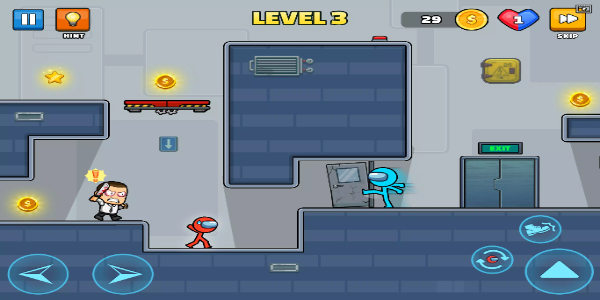 Red Blue Stickmen: Escape Game應用截圖第1張