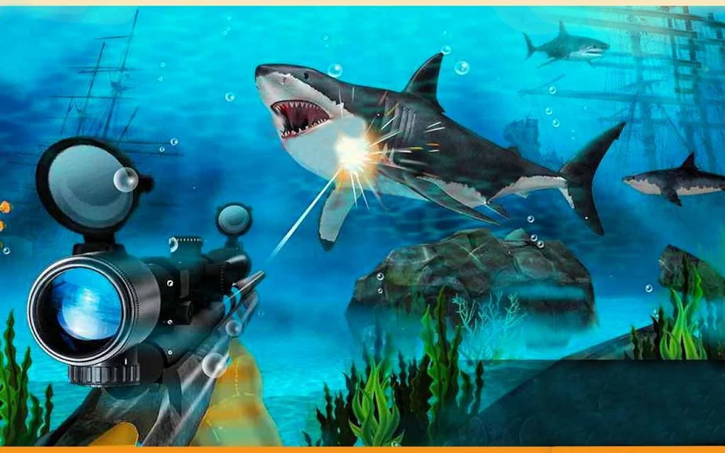 Real Whale Shark Hunting Games Tangkapan skrin 1