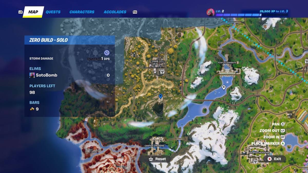 Secret wolf pack location marked on Fortnite Chapter 6 Season 2 map
