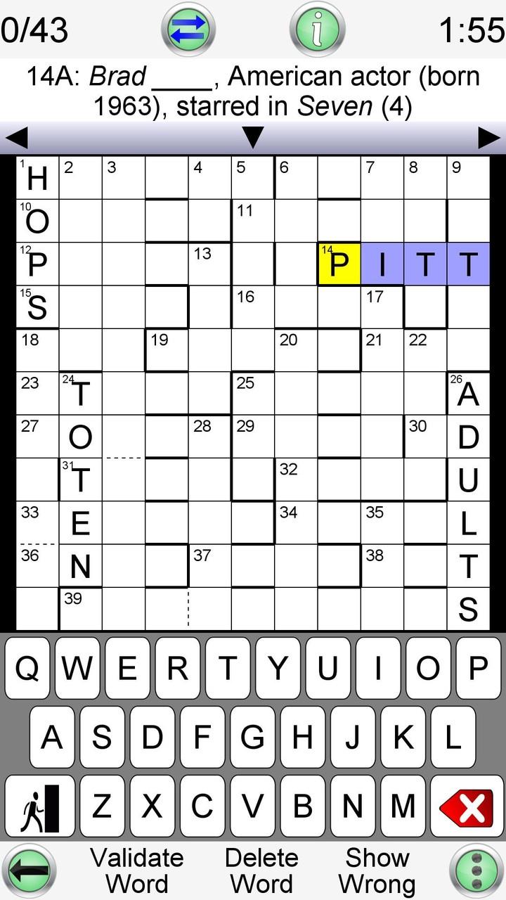 Barred Crossword Ekran Görüntüsü 1