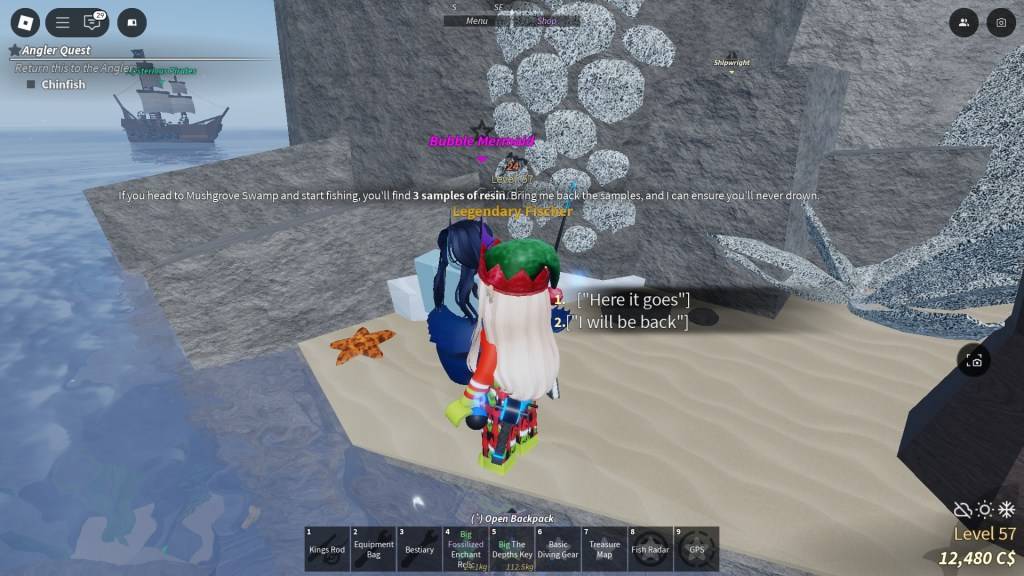Gracz Fisch bierze Bubble Mermaid Quest