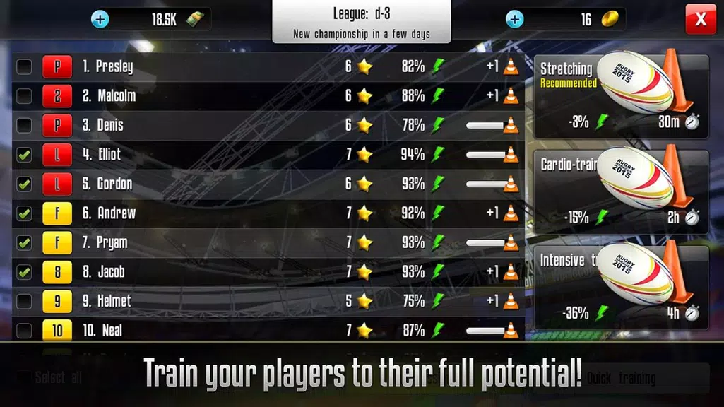 Rugby Manager ภาพหน้าจอ 4