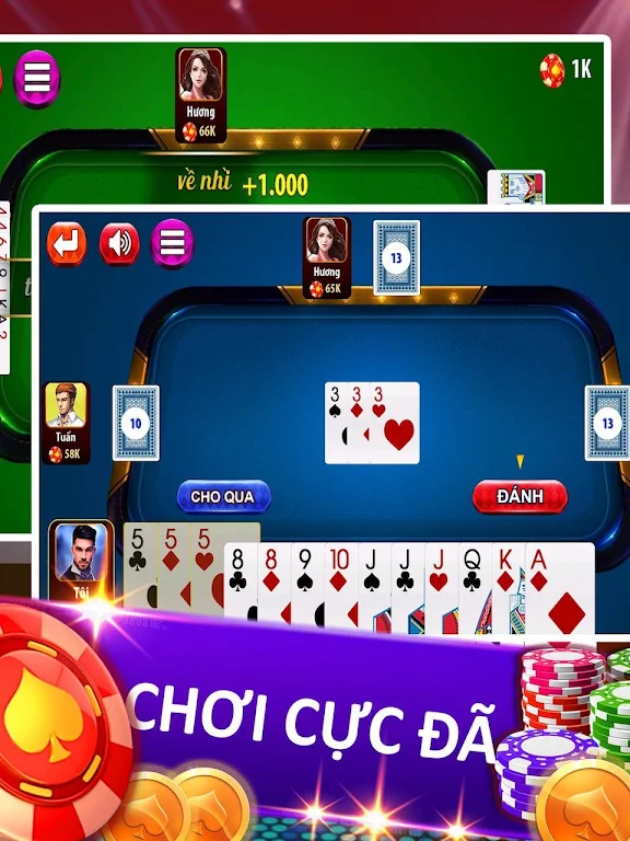 Tiến lên đếm lá - Thirteen - tien len offline ภาพหน้าจอ 2