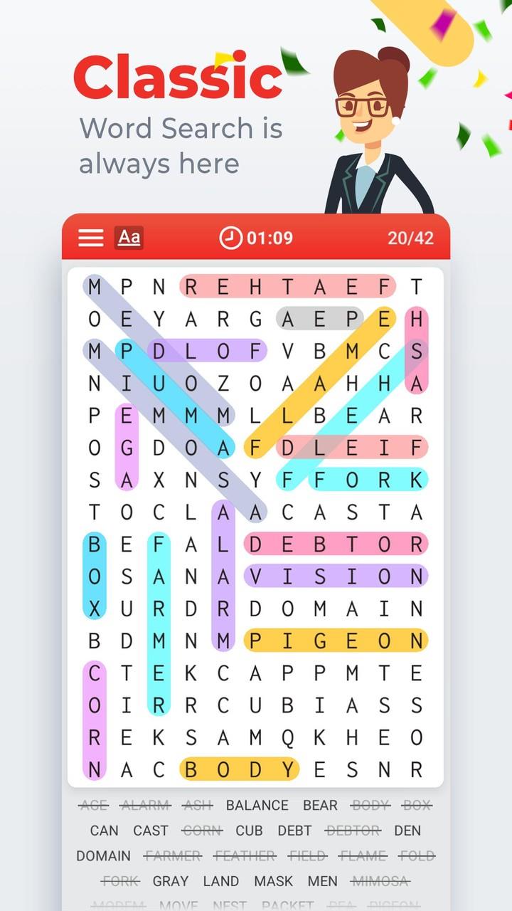 Word Search Colorful ภาพหน้าจอ 1